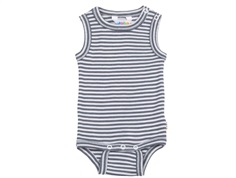 Joha bodysuit dark gray stripes merino wool/silk